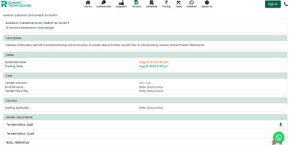 Runway - Tender Discovery screenshot 1